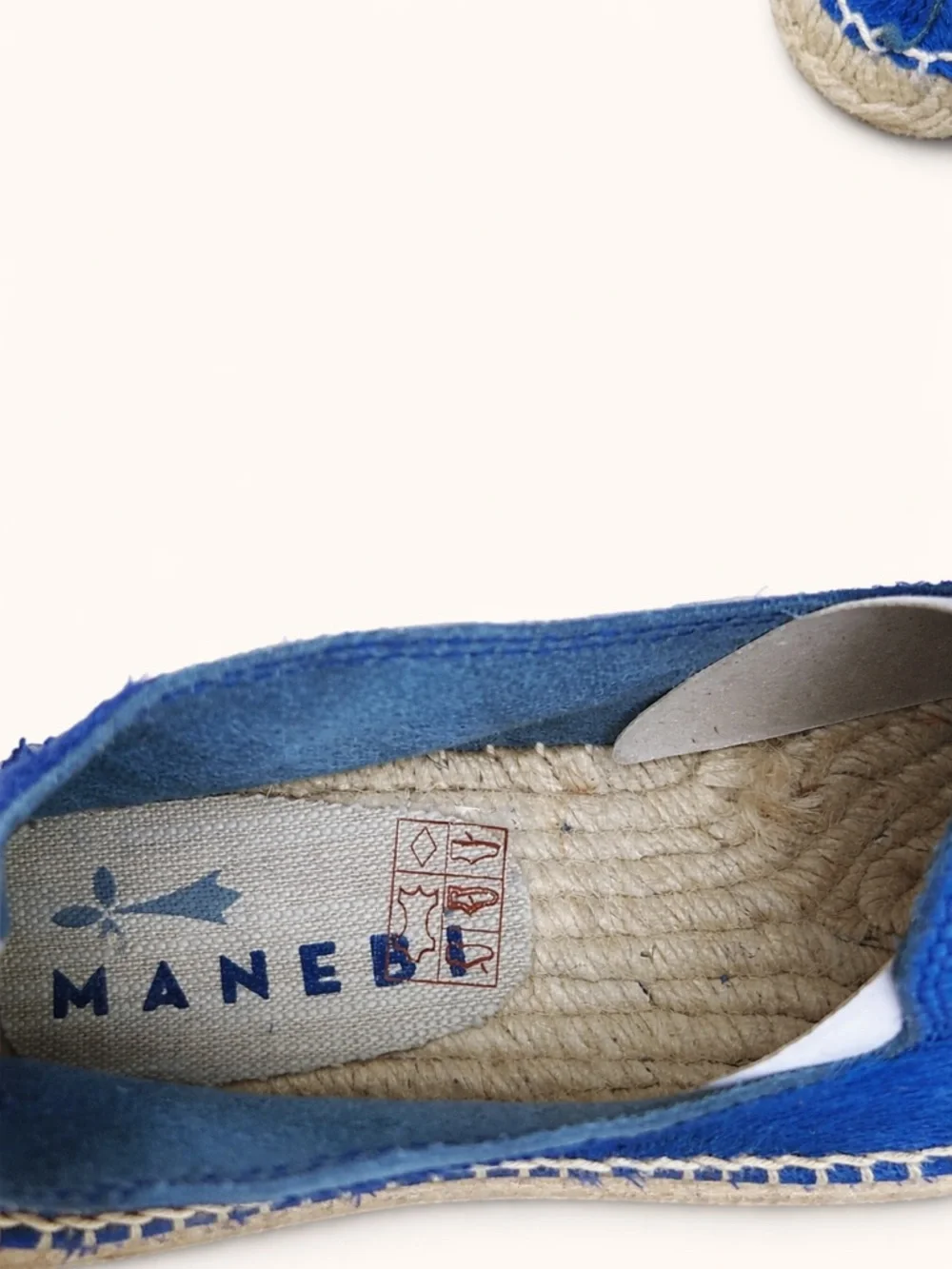 Manebi Blue Calf Hair Espadrilles Size 37 Slip On Flats US 6.5 NWT